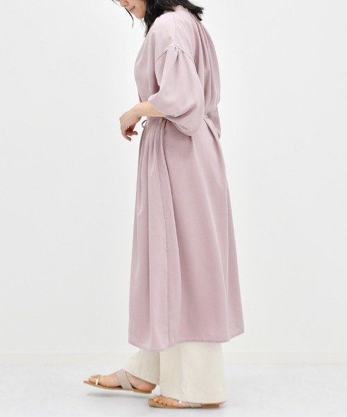 Ambre Neige（アンブルネージュ）の「ソデボリュームワンピース／スキッパーマキシワンピ／【WEB/EC限定商品】（ワンピース・レディース・ピンクベージュ/ベージュ・FREE）」の6枚目の写真