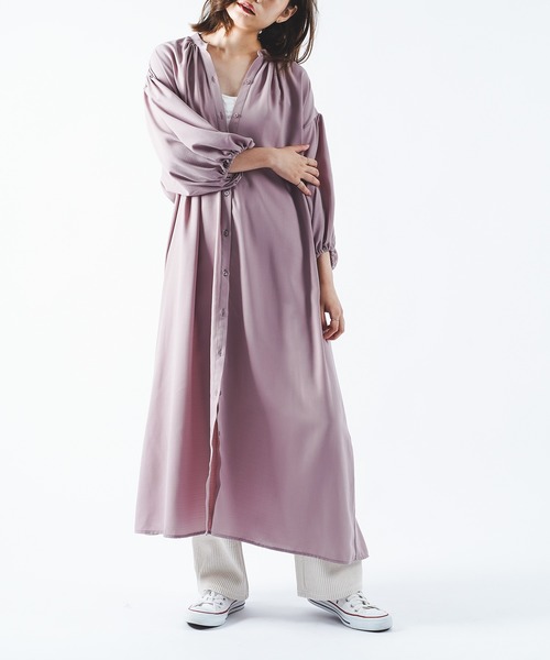 Ambre Neige（アンブルネージュ）の「ソデボリュームワンピース／スキッパーマキシワンピ／【WEB/EC限定商品】（ワンピース・レディース・ピンクベージュ/ベージュ・FREE）」の13枚目の写真