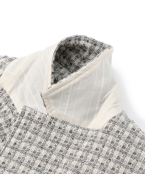 MEN'S BIGI（メンズビギ）の「ストレッチチェック柄カットジャケット（テーラードジャケット・メンズ・ホワイト/ネイビー・01/02/03/04）」の11枚目の写真