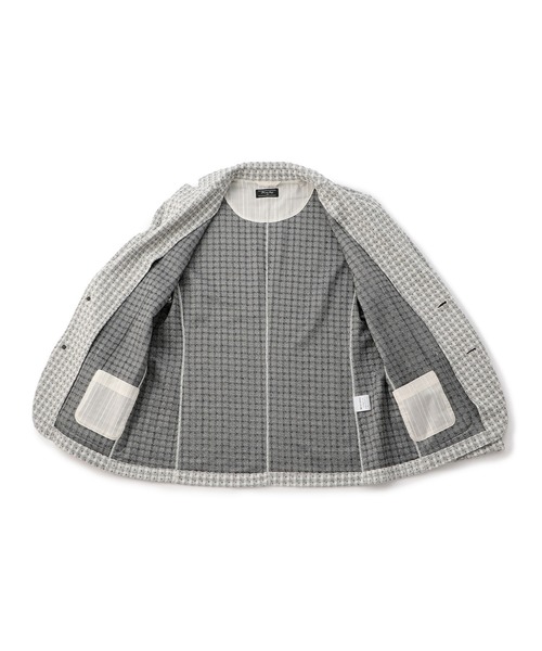MEN'S BIGI（メンズビギ）の「ストレッチチェック柄カットジャケット（テーラードジャケット・メンズ・ホワイト/ネイビー・01/02/03/04）」の15枚目の写真
