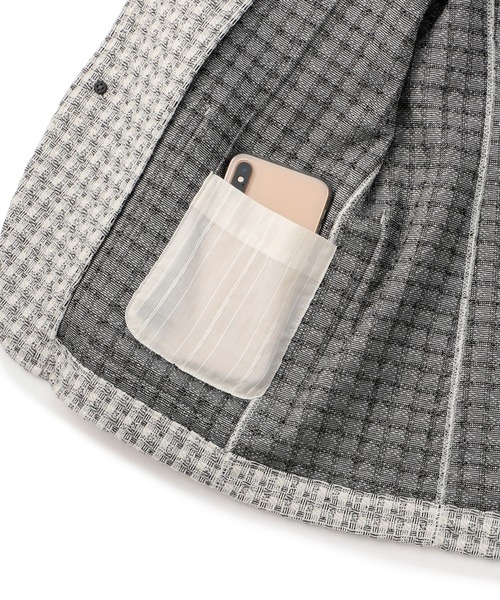 MEN'S BIGI（メンズビギ）の「ストレッチチェック柄カットジャケット（テーラードジャケット・メンズ・ホワイト/ネイビー・01/02/03/04）」の16枚目の写真