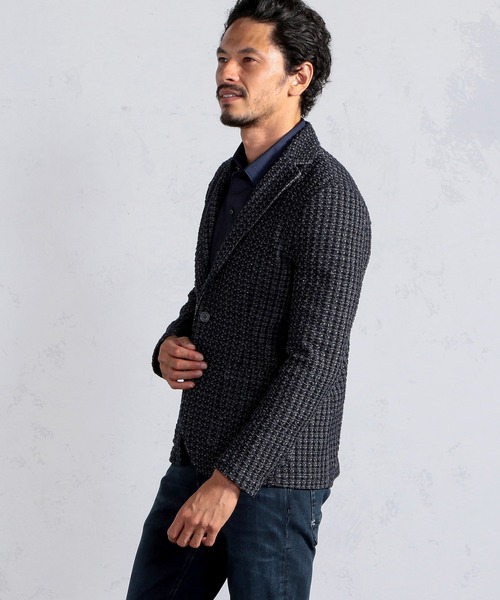 MEN'S BIGI（メンズビギ）の「ストレッチチェック柄カットジャケット（テーラードジャケット・メンズ・ホワイト/ネイビー・01/02/03/04）」の21枚目の写真