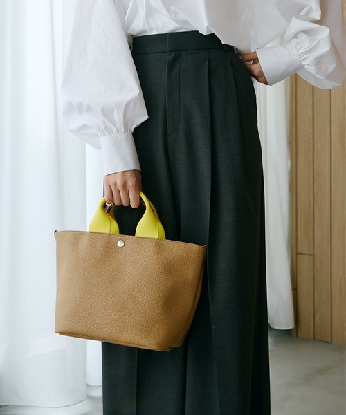 Breath TOPKAPI（ブレストプカピ）の「【Breath TOPKAPI /ブレス トプカピ】スコッチグレイン ネオレザー レディース トートバッグ プレーン（トートバッグ・レディース・ライトグレー/ブラック/クリーム/キャメル/サンドグレー・FREE）」の5枚目の写真