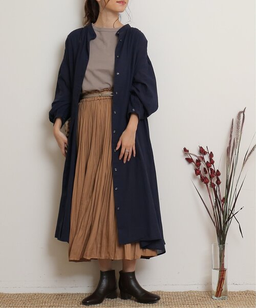 Frames Ray Cassin フレームスレイカズン の 綿ローンバンドカラーギャザーワンピース ワンピース Wear