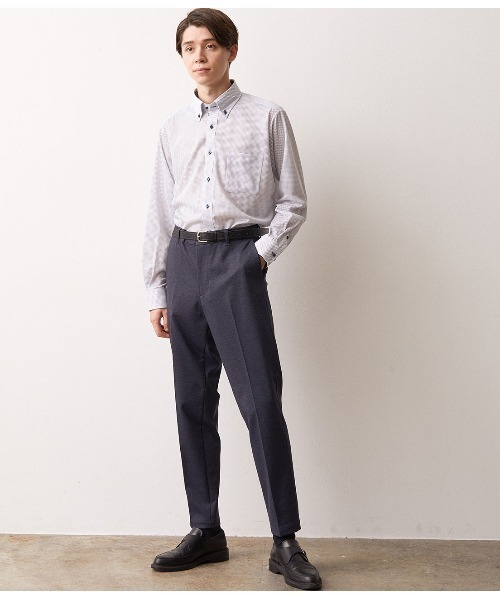 JUNRED（ジュンレッド）の「トリコットニットドット柄釦ダウンドレスシャツ（シャツ/ブラウス・メンズ・ホワイト・LL/M/L）」の2枚目の写真