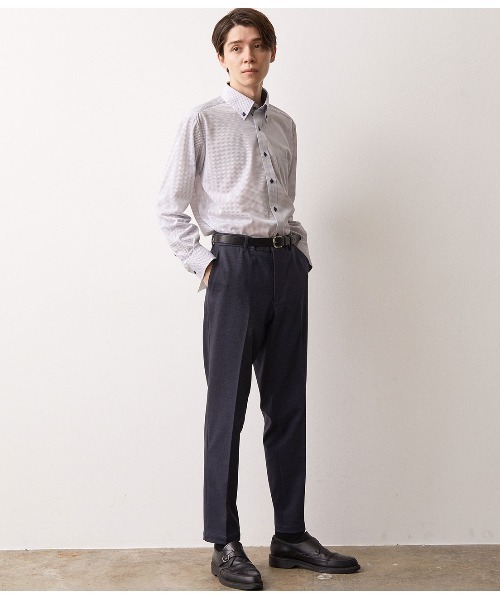 JUNRED（ジュンレッド）の「トリコットニットドット柄釦ダウンドレスシャツ（シャツ/ブラウス・メンズ・ホワイト・LL/M/L）」の3枚目の写真