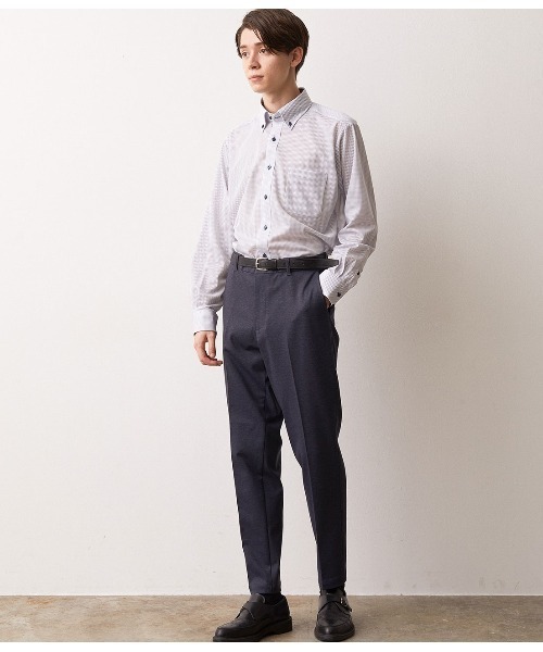 JUNRED（ジュンレッド）の「トリコットニットドット柄釦ダウンドレスシャツ（シャツ/ブラウス・メンズ・ホワイト・LL/M/L）」の4枚目の写真