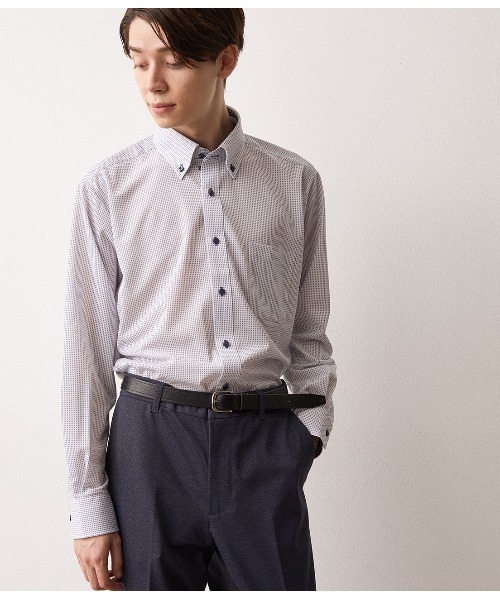 JUNRED（ジュンレッド）の「トリコットニットドット柄釦ダウンドレスシャツ（シャツ/ブラウス・メンズ・ホワイト・LL/M/L）」の5枚目の写真