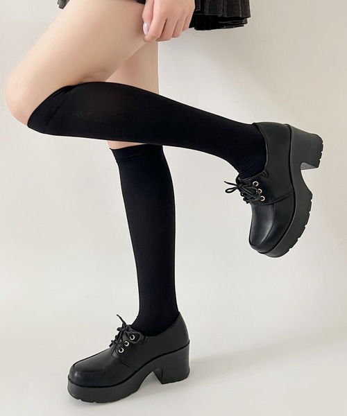 Shoes in Closet（シューズインクローゼット）の「超軽量厚底 レースアップ マニッシュ シューズ 1973（ドレスシューズ・レディース・ブラック/ダークブラウン/ブラック系その他/アイボリー/ブラウン系その他2・LL/S/M/L/XS/3L/5L/4L）」の8枚目の写真