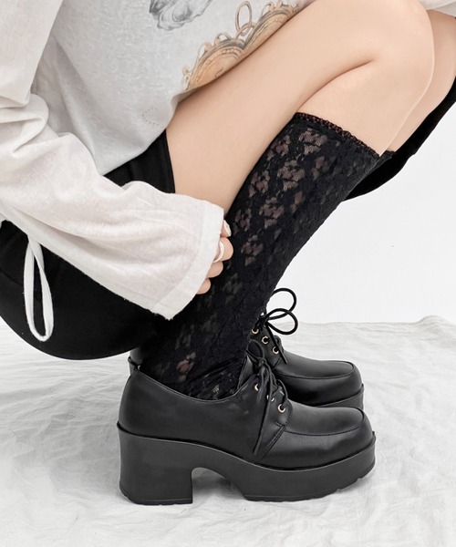 Shoes in Closet（シューズインクローゼット）の「超軽量厚底 レースアップ マニッシュ シューズ 1973（ドレスシューズ・レディース・ブラック/ダークブラウン/ブラック系その他/アイボリー/ブラウン系その他2・LL/S/M/L/XS/3L/5L/4L）」の12枚目の写真