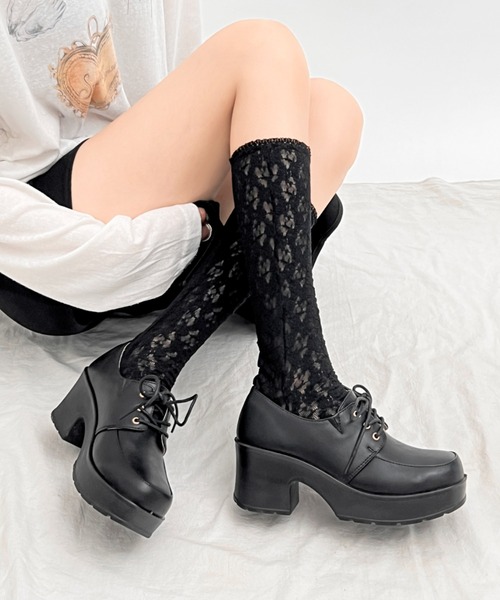 Shoes in Closet（シューズインクローゼット）の「超軽量厚底 レースアップ マニッシュ シューズ 1973（ドレスシューズ・レディース・ブラック/ダークブラウン/ブラック系その他/アイボリー/ブラウン系その他2・LL/S/M/L/XS/3L/5L/4L）」の13枚目の写真