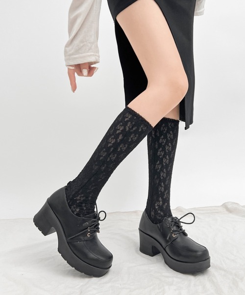 Shoes in Closet（シューズインクローゼット）の「超軽量厚底 レースアップ マニッシュ シューズ 1973（ドレスシューズ・レディース・ブラック/ダークブラウン/ブラック系その他/アイボリー/ブラウン系その他2・LL/S/M/L/XS/3L/5L/4L）」の14枚目の写真