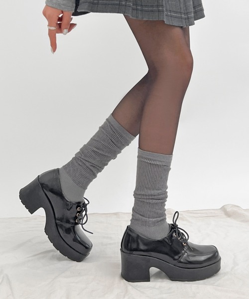 Shoes in Closet（シューズインクローゼット）の「超軽量厚底 レースアップ マニッシュ シューズ 1973（ドレスシューズ・レディース・ブラック/ダークブラウン/ブラック系その他/アイボリー/ブラウン系その他2・LL/S/M/L/XS/3L/5L/4L）」の21枚目の写真