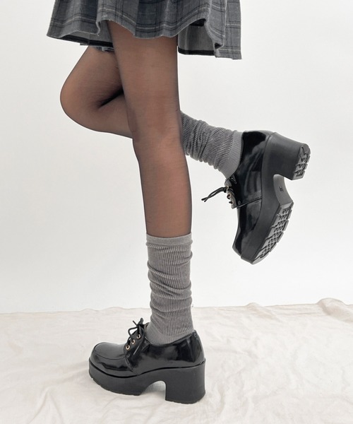 Shoes in Closet（シューズインクローゼット）の「超軽量厚底 レースアップ マニッシュ シューズ 1973（ドレスシューズ・レディース・ブラック/ダークブラウン/ブラック系その他/アイボリー/ブラウン系その他2・LL/S/M/L/XS/3L/5L/4L）」の22枚目の写真