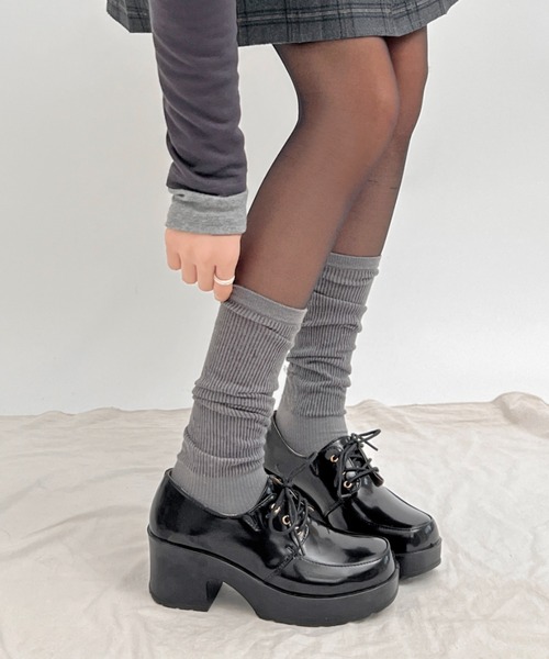 Shoes in Closet（シューズインクローゼット）の「超軽量厚底 レースアップ マニッシュ シューズ 1973（ドレスシューズ・レディース・ブラック/ダークブラウン/ブラック系その他/アイボリー/ブラウン系その他2・LL/S/M/L/XS/3L/5L/4L）」の19枚目の写真