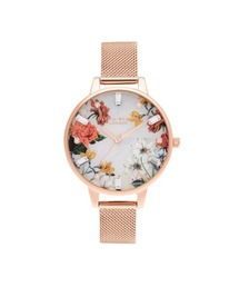 OLIVIA BURTON | オリビアバートン/OLIVIA BURTON 日本公式 スパークルフローラル デミダイヤル マザーオブパール ダイヤル メッシュベルト(アナログ腕時計)