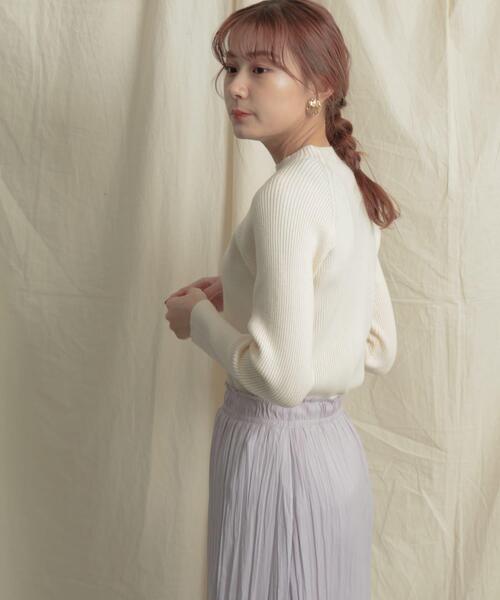 SENSE OF PLACE by URBAN RESEARCH（センスオブプレイスバイアーバンリサーチ）の「ボタンディテールモックネックリブセーター（ニット/セーター・レディース・アイボリー/ライトベージュ/ブラック/ライトカーキ/ライトピンク/オリーブ・ONE）」の12枚目の写真