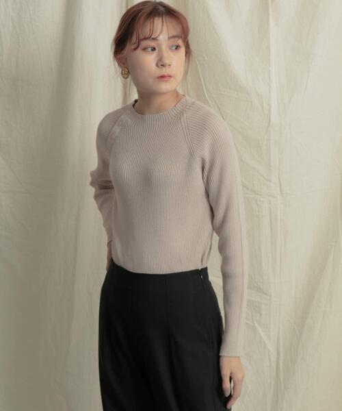 SENSE OF PLACE by URBAN RESEARCH（センスオブプレイスバイアーバンリサーチ）の「ボタンディテールモックネックリブセーター（ニット/セーター・レディース・アイボリー/ライトベージュ/ブラック/ライトカーキ/ライトピンク/オリーブ・ONE）」の22枚目の写真