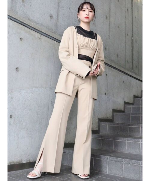 MURUA(ムルーア)の「ハイウエストスリットパンツ(その他パンツ・レディース・ブラック/ベージュ/その他1・1/2)」の6枚目の写真