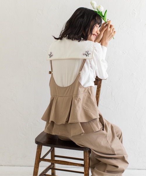 Mysa&Liina（ミーサリーナ）の「セーラーカラー刺繍ブラウス（シャツ/ブラウス・レディース・ブラック/オフホワイト/ブルー・M）」の12枚目の写真