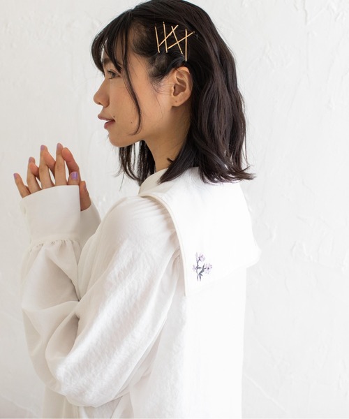 Mysa&Liina（ミーサリーナ）の「セーラーカラー刺繍ブラウス（シャツ/ブラウス・レディース・ブラック/オフホワイト/ブルー・M）」の16枚目の写真