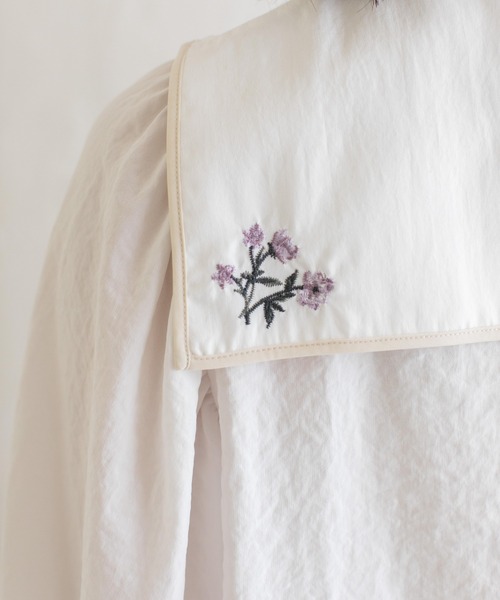 Mysa&Liina（ミーサリーナ）の「セーラーカラー刺繍ブラウス（シャツ/ブラウス・レディース・ブラック/オフホワイト/ブルー・M）」の20枚目の写真