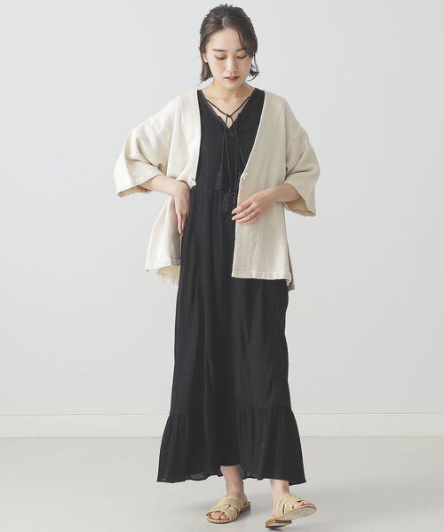 BEAMS LIGHTS（ビームスライツ）の「BEAMS LIGHTS / へリンボン ジャガード ジャケット（その他アウター・レディース・ブラウン/オフホワイト・ONE SIZE）」の4枚目の写真