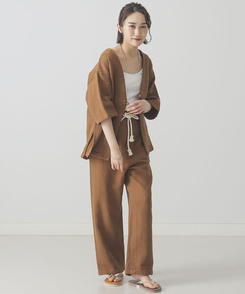 BEAMS LIGHTS（ビームスライツ）の「BEAMS LIGHTS / へリンボン ジャガード ジャケット（その他アウター・レディース・ブラウン/オフホワイト・ONE SIZE）」の12枚目の写真