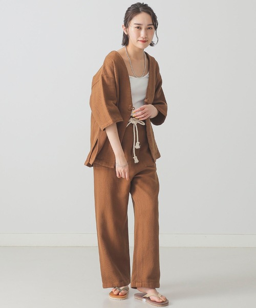 BEAMS LIGHTS（ビームスライツ）の「BEAMS LIGHTS / へリンボン ジャガード ジャケット（その他アウター・レディース・ブラウン/オフホワイト・ONE SIZE）」の7枚目の写真