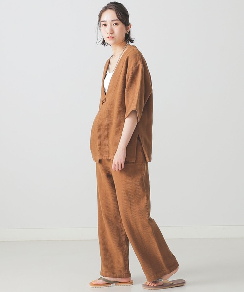 BEAMS LIGHTS（ビームスライツ）の「BEAMS LIGHTS / へリンボン ジャガード ジャケット（その他アウター・レディース・ブラウン/オフホワイト・ONE SIZE）」の8枚目の写真