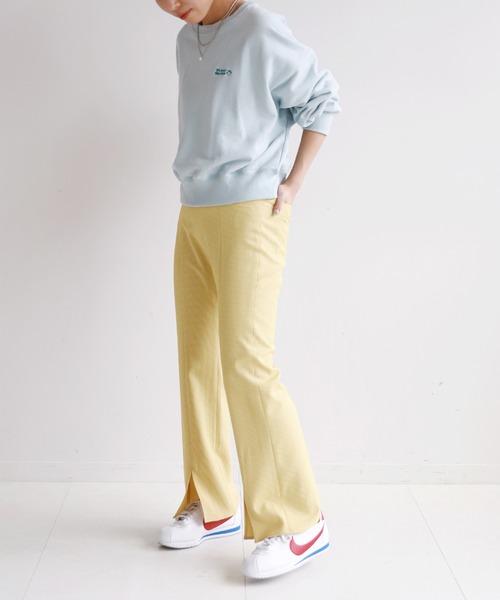 SLOBE citron.(スローブシトロン)の「SLOBE citron.カラーチェックフレアパンツ◆(その他パンツ・レディース・サックスブルー/イエロー/ナチュラル・38/36)」の4枚目の写真