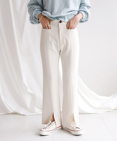 SLOBE citron.(スローブシトロン)の「SLOBE citron.カラーチェックフレアパンツ◆(その他パンツ・レディース・サックスブルー/イエロー/ナチュラル・38/36)」の13枚目の写真