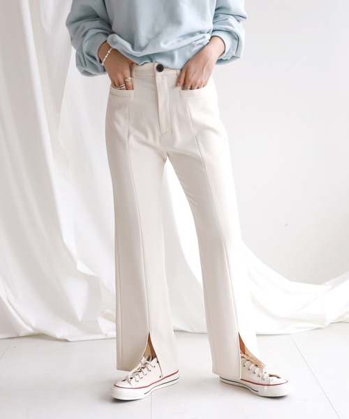 SLOBE citron.(スローブシトロン)の「SLOBE citron.カラーチェックフレアパンツ◆(その他パンツ・レディース・サックスブルー/イエロー/ナチュラル・38/36)」の19枚目の写真