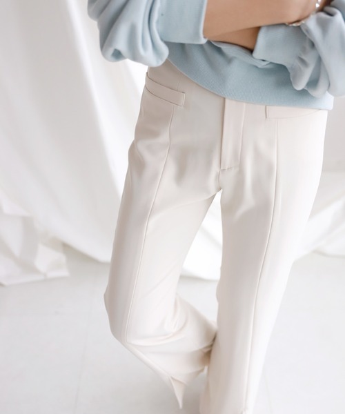 SLOBE citron.(スローブシトロン)の「SLOBE citron.カラーチェックフレアパンツ◆(その他パンツ・レディース・サックスブルー/イエロー/ナチュラル・38/36)」の7枚目の写真
