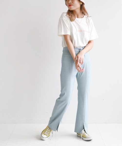 SLOBE citron.(スローブシトロン)の「SLOBE citron.カラーチェックフレアパンツ◆(その他パンツ・レディース・サックスブルー/イエロー/ナチュラル・38/36)」の20枚目の写真