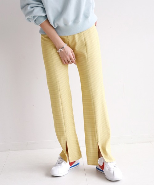 SLOBE citron.(スローブシトロン)の「SLOBE citron.カラーチェックフレアパンツ◆(その他パンツ・レディース・サックスブルー/イエロー/ナチュラル・38/36)」の15枚目の写真