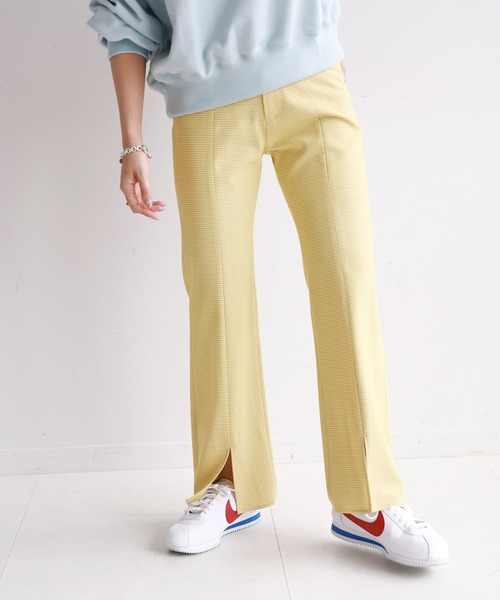 SLOBE citron.(スローブシトロン)の「SLOBE citron.カラーチェックフレアパンツ◆(その他パンツ・レディース・サックスブルー/イエロー/ナチュラル・38/36)」の21枚目の写真