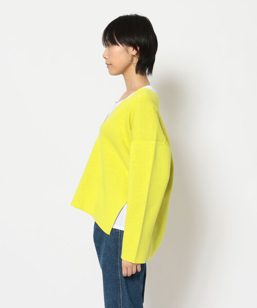 Uncut Bound（アンカットバウンド）の「Uncut Bound(アンカットバウンド) 　リバーシブルVネックニットプルオーバー（ニット/セーター・レディース・サックスブルー/アイボリー/イエロー/ライトグレー・FREE）」の5枚目の写真