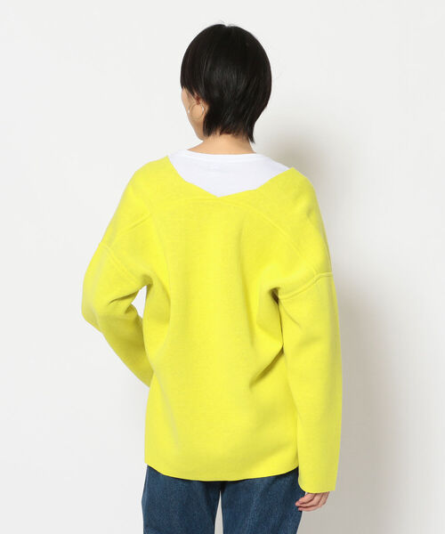 Uncut Bound（アンカットバウンド）の「Uncut Bound(アンカットバウンド) 　リバーシブルVネックニットプルオーバー（ニット/セーター・レディース・サックスブルー/アイボリー/イエロー/ライトグレー・FREE）」の6枚目の写真