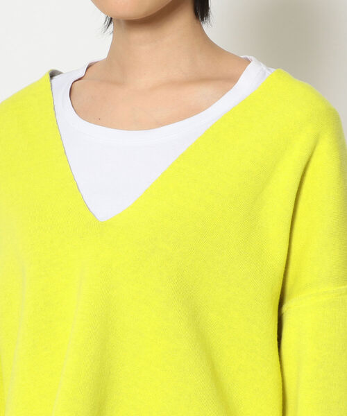 Uncut Bound（アンカットバウンド）の「Uncut Bound(アンカットバウンド) 　リバーシブルVネックニットプルオーバー（ニット/セーター・レディース・サックスブルー/アイボリー/イエロー/ライトグレー・FREE）」の7枚目の写真