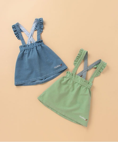 kladskap（クレードスコープ）の「フリルサスペンダーつきスカート（スカート・キッズ・カーキ/ネイビー・80ｃｍ/90cm/110cm/100cm/120cm）」の4枚目の写真