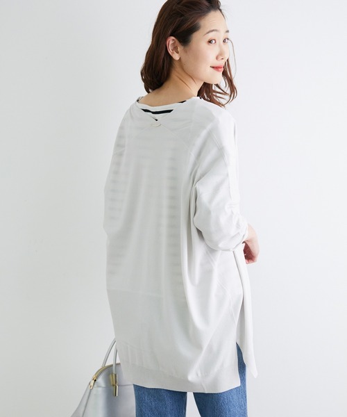 ROPE' PICNIC(ロペピクニック)の「【UVケア・接触冷感】ゴールドバー付きトッパーカーディガン(カーディガン/ボレロ・レディース・ライトグレー/ブラック/ライトグリーン/ベージュ系その他/ダークパープル/ブルー/イエロー系その他・38)」の3枚目の写真