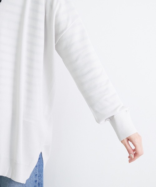 ROPE' PICNIC(ロペピクニック)の「【UVケア・接触冷感】ゴールドバー付きトッパーカーディガン(カーディガン/ボレロ・レディース・ライトグレー/ブラック/ライトグリーン/ベージュ系その他/ダークパープル/ブルー/イエロー系その他・38)」の10枚目の写真