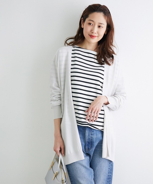 ROPE' PICNIC(ロペピクニック)の「【UVケア・接触冷感】ゴールドバー付きトッパーカーディガン(カーディガン/ボレロ・レディース・ライトグレー/ブラック/ライトグリーン/ベージュ系その他/ダークパープル/ブルー/イエロー系その他・38)」の19枚目の写真