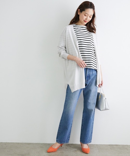 ROPE' PICNIC(ロペピクニック)の「【UVケア・接触冷感】ゴールドバー付きトッパーカーディガン(カーディガン/ボレロ・レディース・ライトグレー/ブラック/ライトグリーン/ベージュ系その他/ダークパープル/ブルー/イエロー系その他・38)」の11枚目の写真