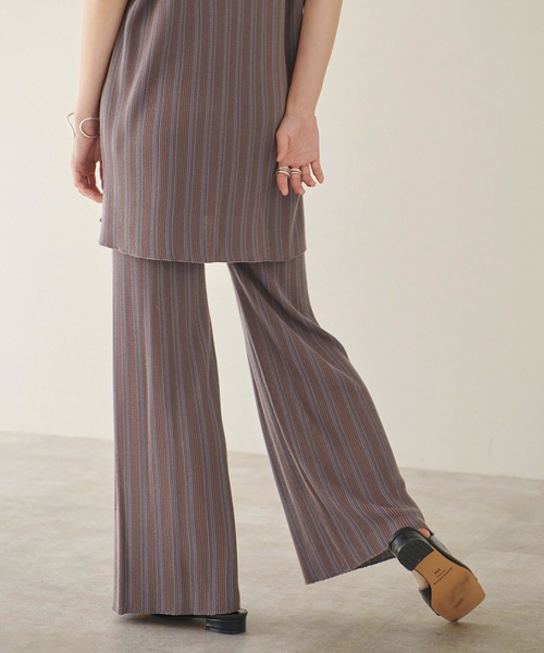 forksy.（フォルクシー）の「【forksy.】ストライプ 透かし編みニットセットアップ／ベスト×フレアパンツセットアップ（セットアップ・レディース・ブラウン/グレー/ボルドー/アイボリー/ブラック/グリーン/サンドベージュ・FREE）」の19枚目の写真