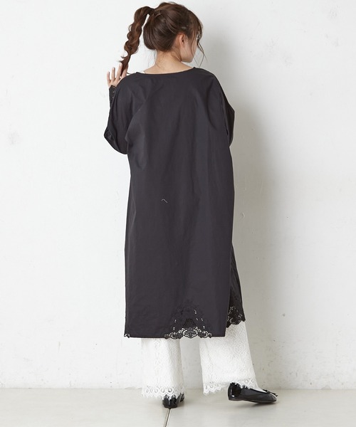 PUAL CE CIN（ピュアルセシン）の「カットワーク刺繍ワンピース（ワンピース・レディース・ホワイト/ブラック・FREE）」の9枚目の写真