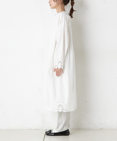PUAL CE CIN（ピュアルセシン）の「カットワーク刺繍ワンピース（ワンピース・レディース・ホワイト/ブラック・FREE）」の7枚目の写真