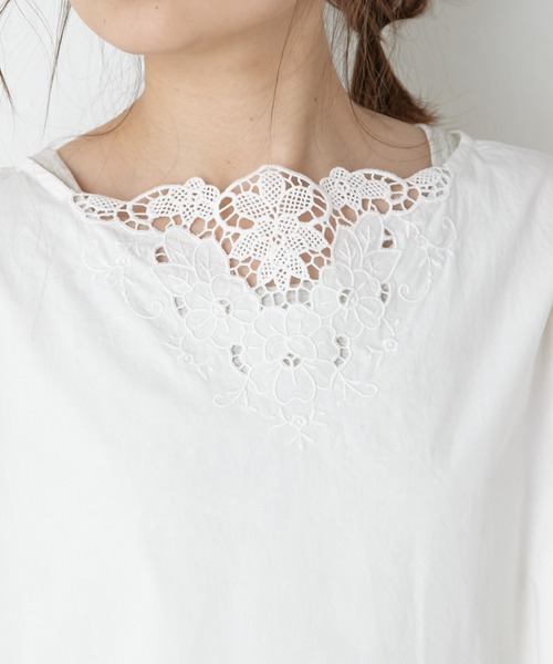 PUAL CE CIN（ピュアルセシン）の「カットワーク刺繍ワンピース（ワンピース・レディース・ホワイト/ブラック・FREE）」の11枚目の写真