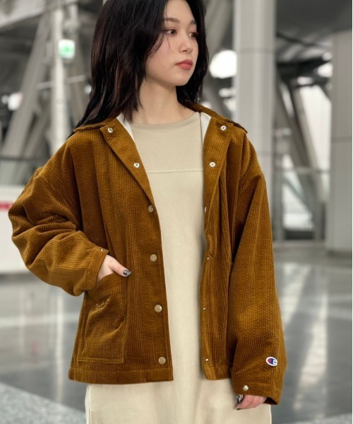 ブルゾンchampion チャンピオン コーデュロイジャケット ブルゾン Champion チャンピオン のファッション